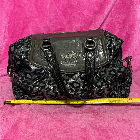 Coach Madison Ocelot Black and Gray Leopard Satchel and Wallet - Picture 9 of 16